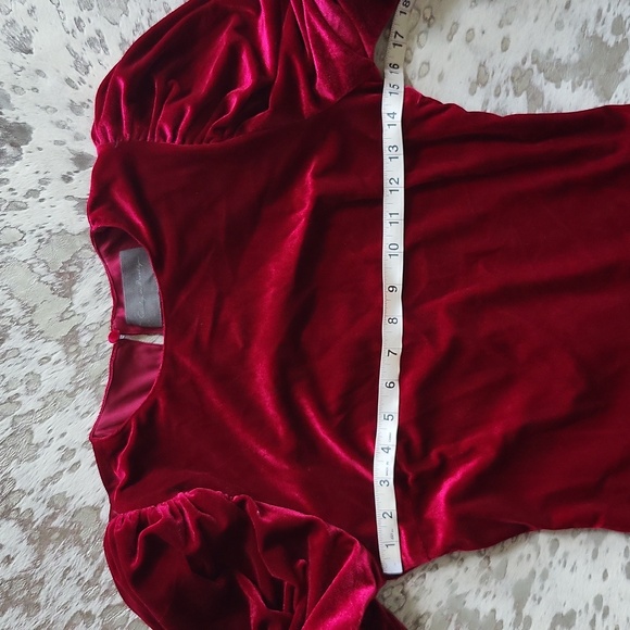 Anthropologie Sunday In Brooklyn Puff Sleeve Velvet Blouse SzXS - Picture 5 of 7